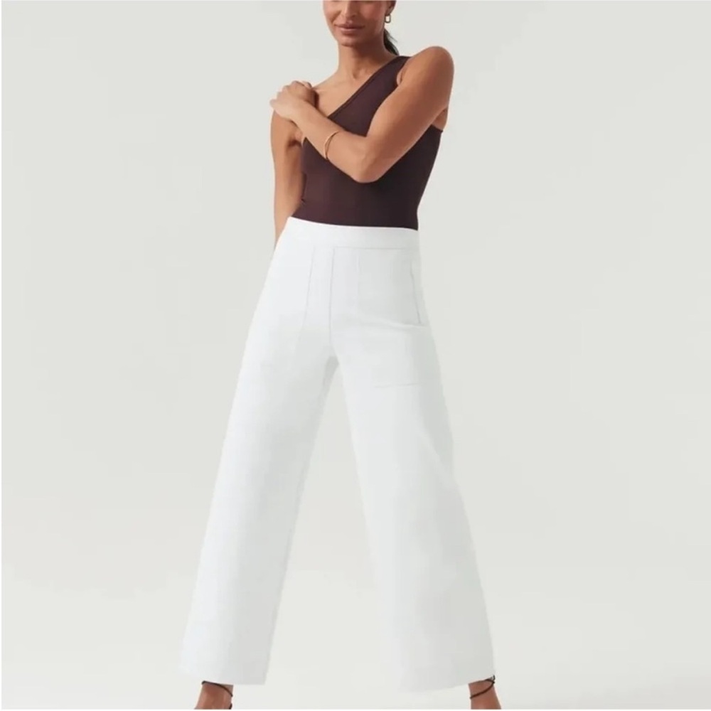 SPANX On-The-Go Crop Wide-Leg Pants Classic White - New With Tags, Extra Small